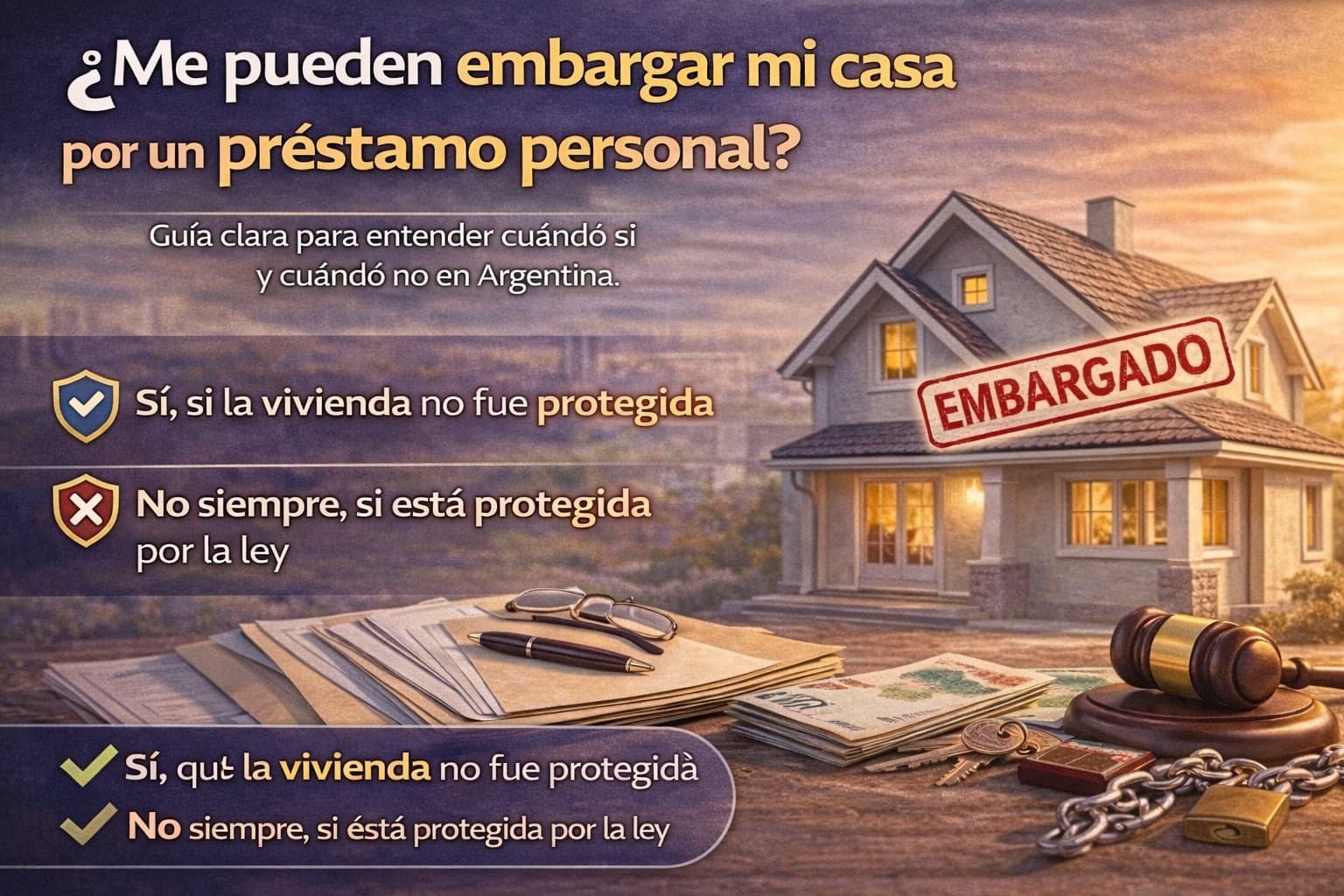 Ilustración del artículo: Me pueden embargar mi casa por un préstamo personal
