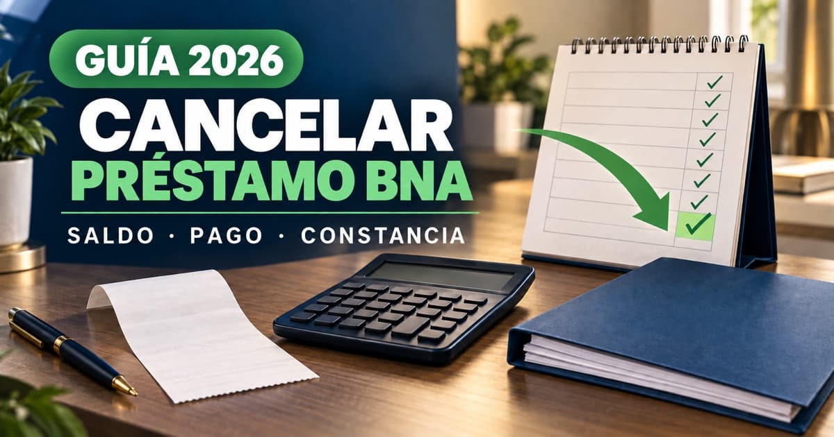 Liquidación bancaria, calculadora y sello de cierre explican cómo cancelar un préstamo Banco Nación.