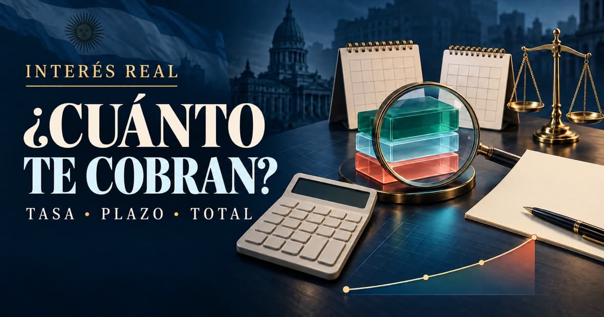 Calculadora compara tasa, plazo y total junto a contrato, cronograma de pagos y balanza financiera