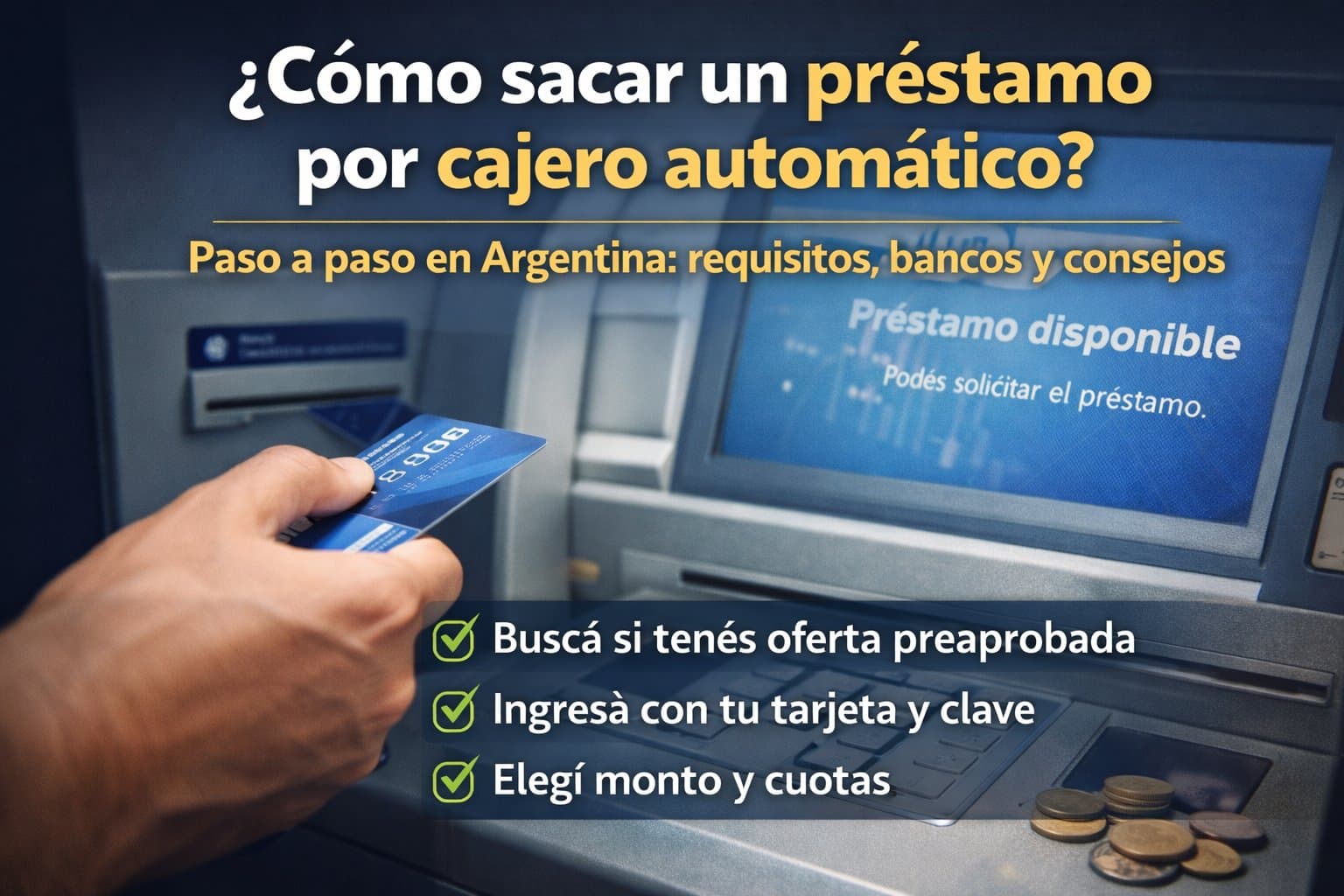 Ilustración del artículo: Cómo sacar un préstamo por cajero automático