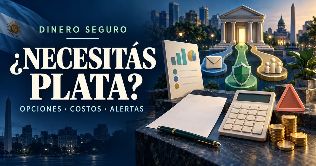 Persona ordena opciones de dinero con presupuesto, contrato, calculadora, escudo y señal de alerta