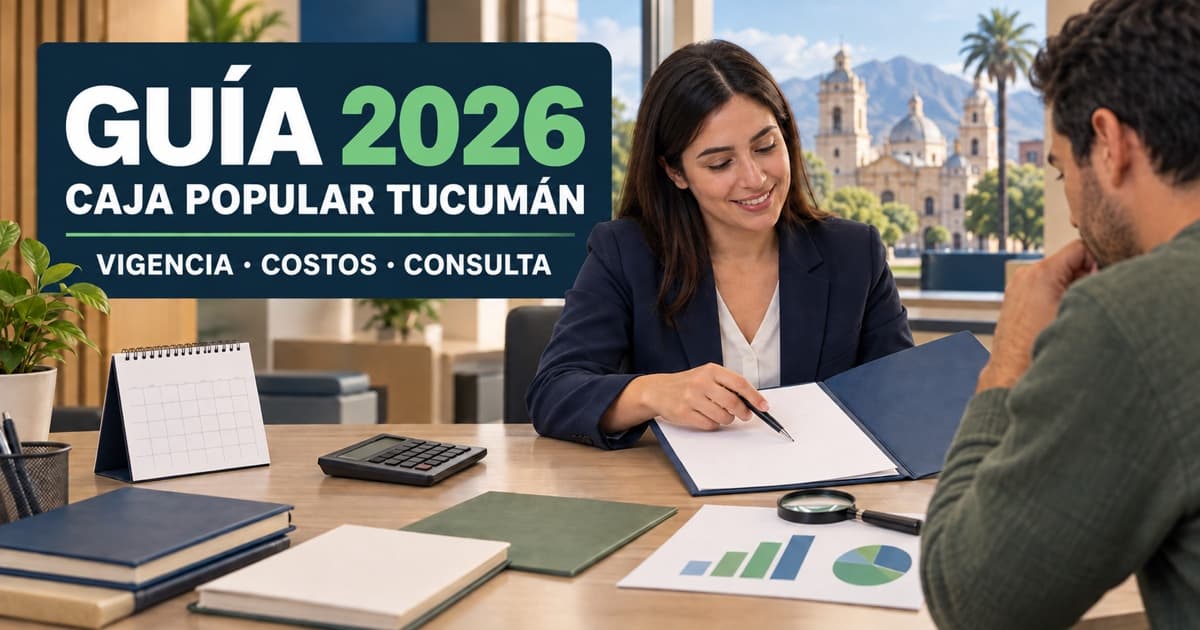 Persona consulta condiciones de crédito de Caja Popular Tucumán con calculadora y calendario.