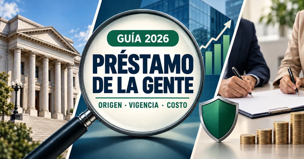 Lupa sobre tres caminos de crédito representa la verificación del llamado Préstamo de la Gente.
