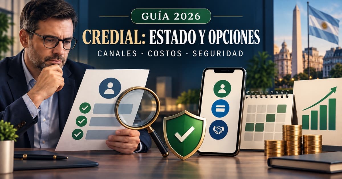 Expediente de una cartera crediticia histórica junto a calculadora, lupa y opciones financieras actuales