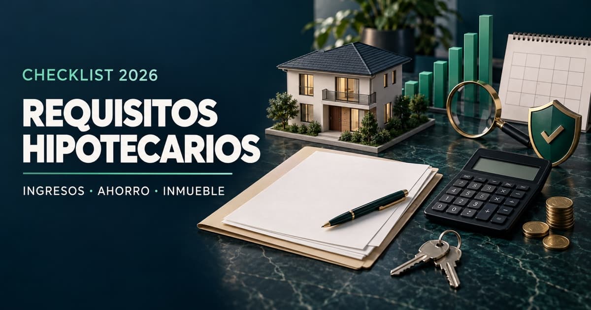 Casa, carpeta de documentación, calculadora y gráfico de ahorro para evaluar un préstamo hipotecario