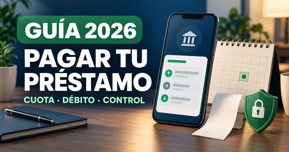 Celular, cuenta bancaria y calendario muestran el control del pago de un préstamo Santander.