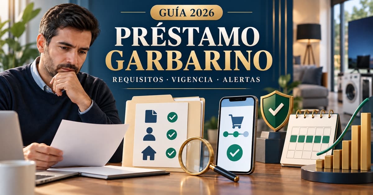 Persona compara precio de contado y financiación con calculadora, contrato genérico y registro crediticio