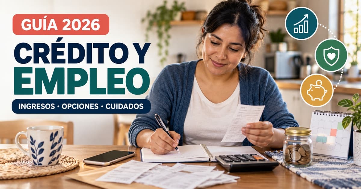 Trabajadora de casas particulares organiza recibos, presupuesto y opciones de crédito en su hogar.