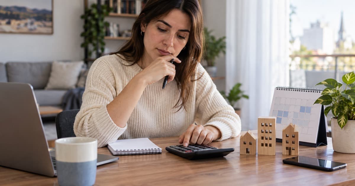Persona calculando la cancelación anticipada de un crédito UVA con un calendario financiero